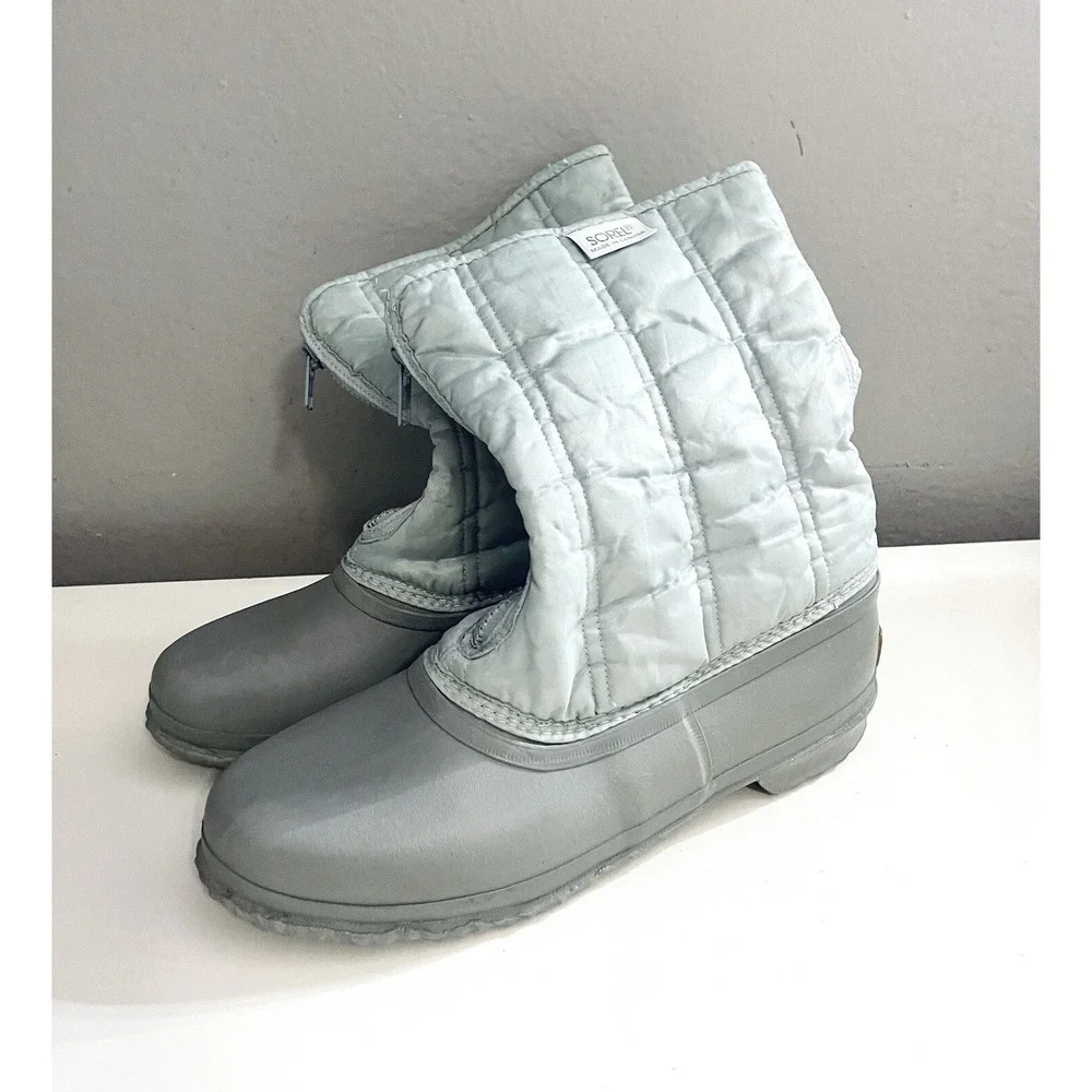 sorel winter boots Rubber Soles Zip Up‎ Sz 8